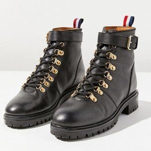 Urban Outfitters Jessa Leather Hiker Combat Boot